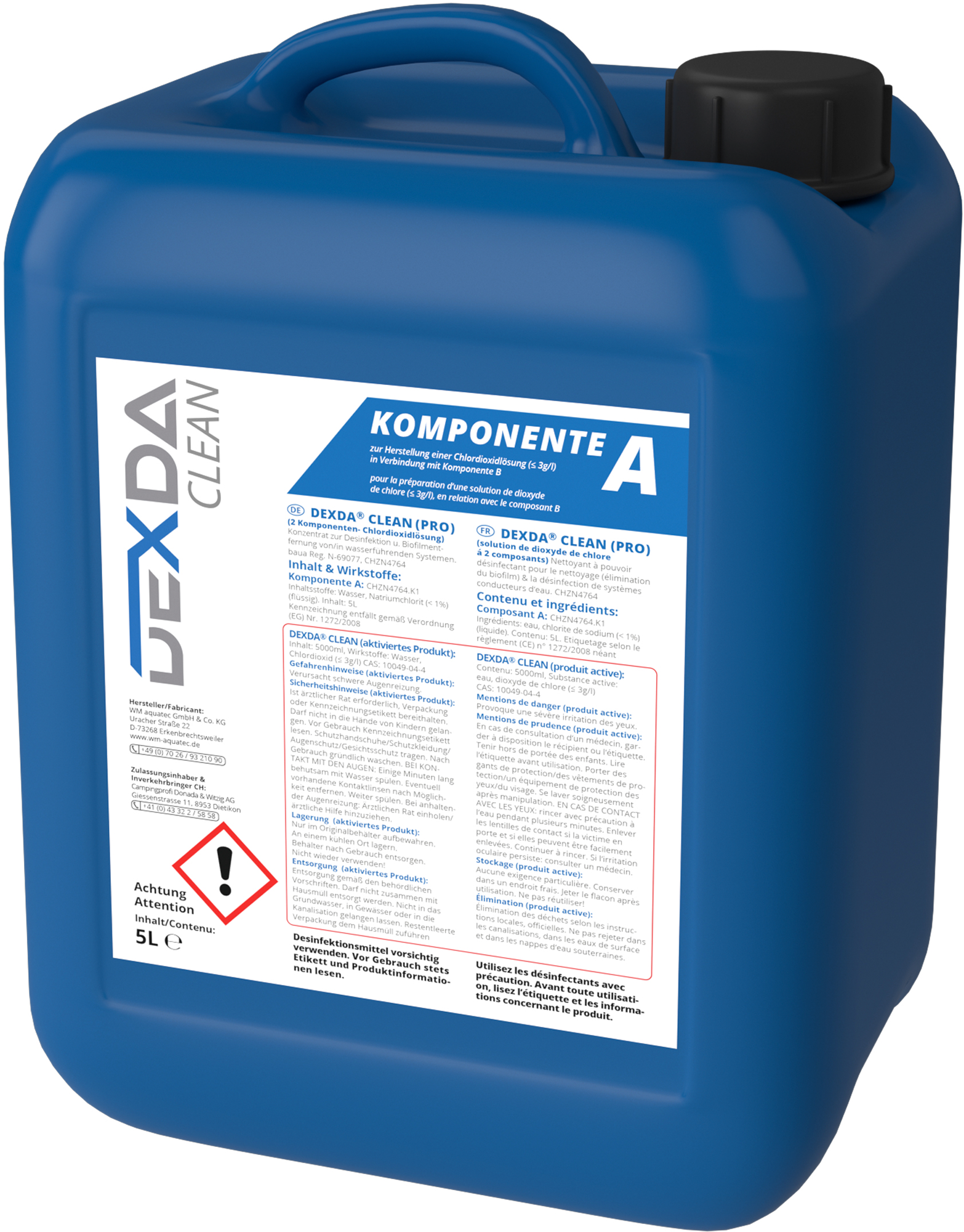 Dexda Clean desinfeksjon for ferskvannssystem opptil 500 l fra WM aquatec