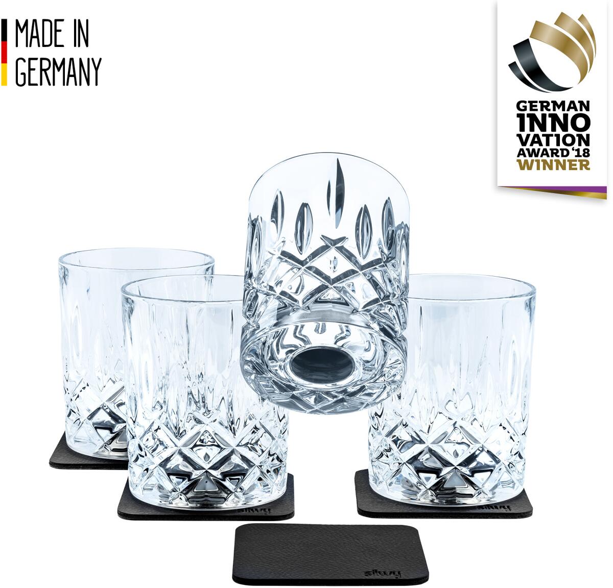 Diamond magnet whiskyglass i krystallglass bakside