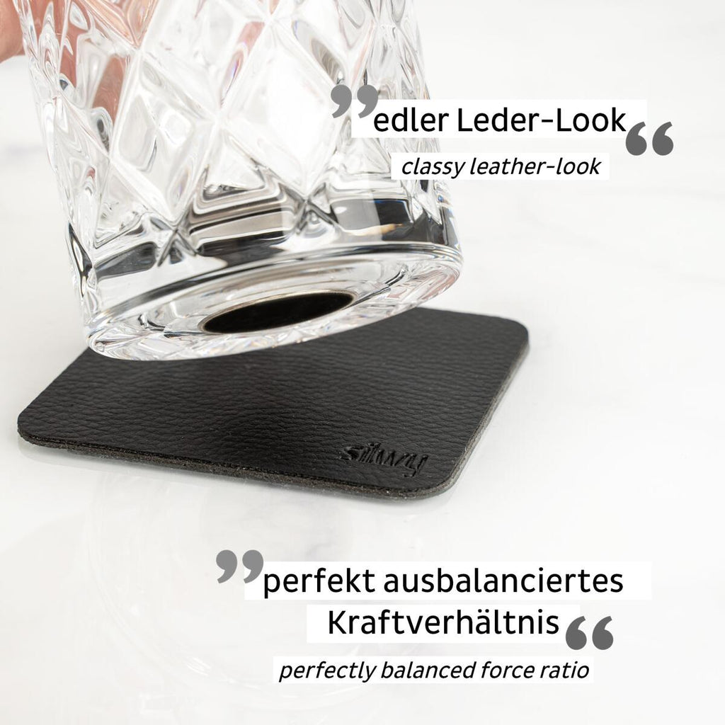 Diamond magnet whiskyglass i krystallglass 200 ml, 4er sett - silwy