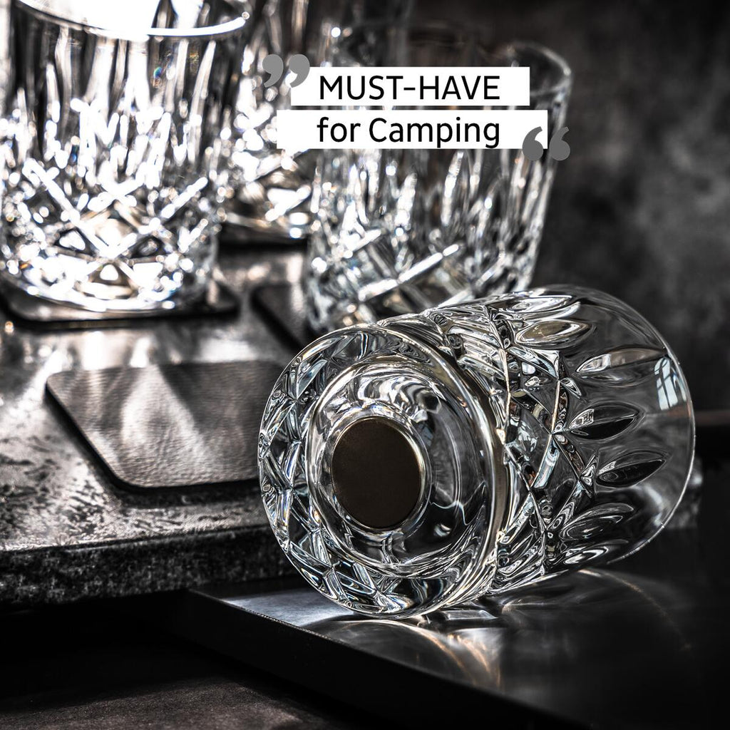 Diamond magnet whiskyglass i krystallglass 200 ml, 4er sett - silwy