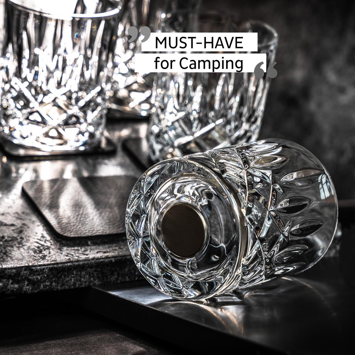 Diamond magnet whiskyglass i krystallglass 200 ml, 4er sett - silwy