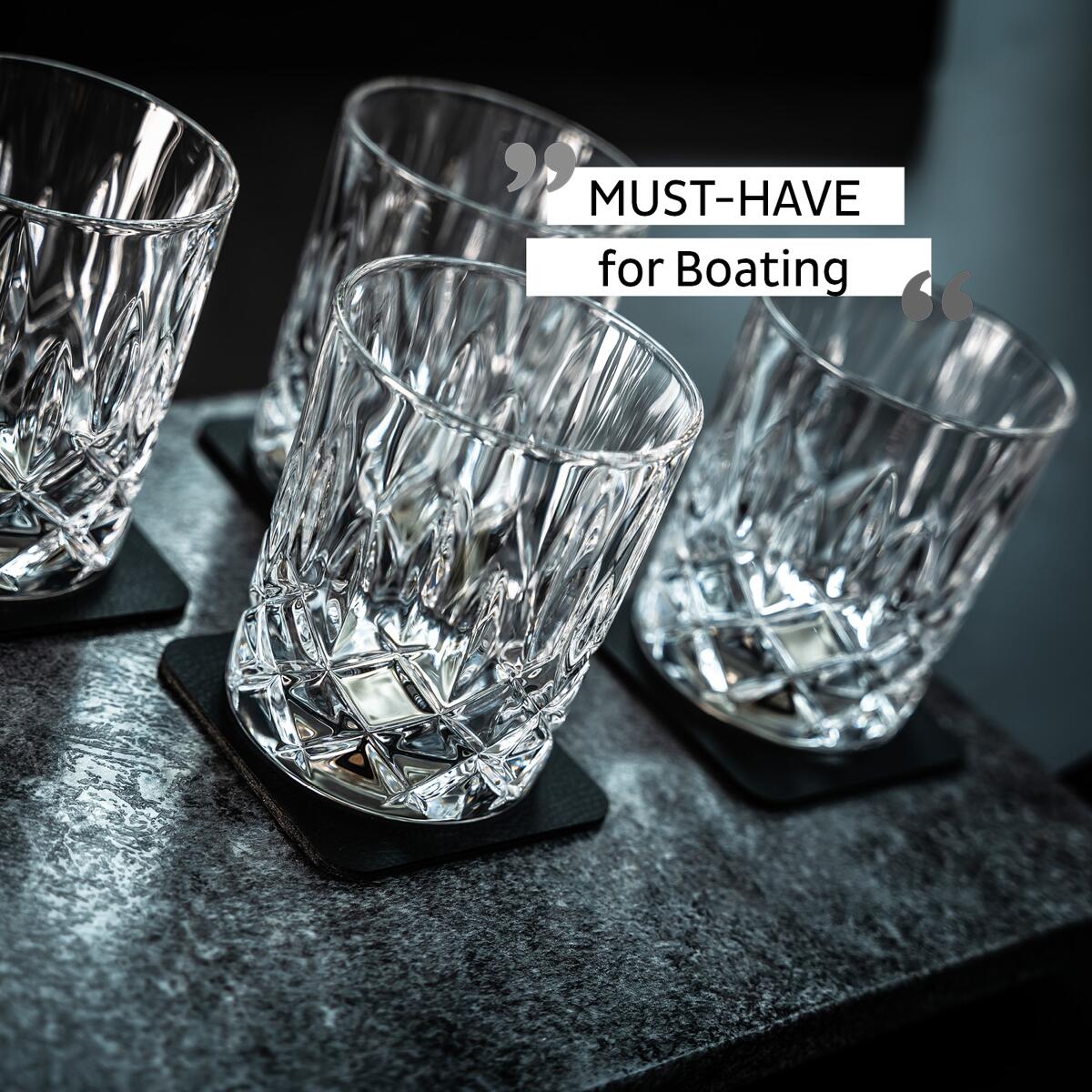 Diamond magnet whiskyglass i krystallglass 200 ml, 4er sett - silwy