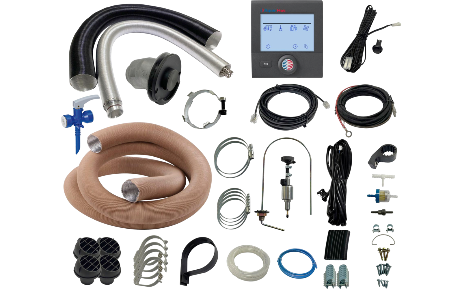 Fullt monteringssett for Dieselvarmer GEN1 med 10L varmtvannsbereder 4 kW