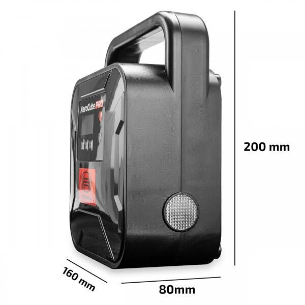 Digital kompressor 12V 35 l min med automatisk stopp og LED montert i bil