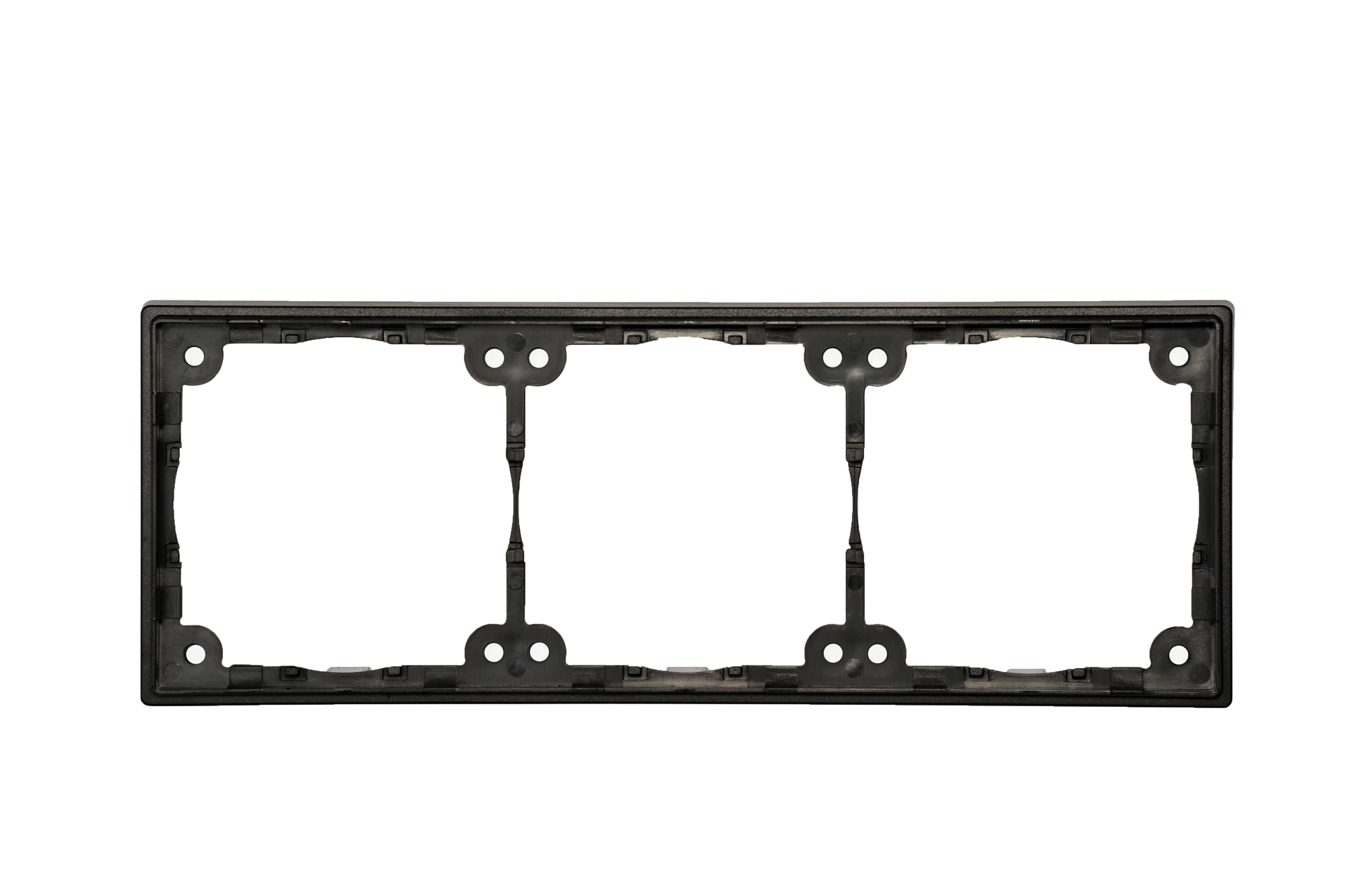 Distanseramme trippel svart flat 12 mm 169x66 mm - Inprojal for fleksibel montering