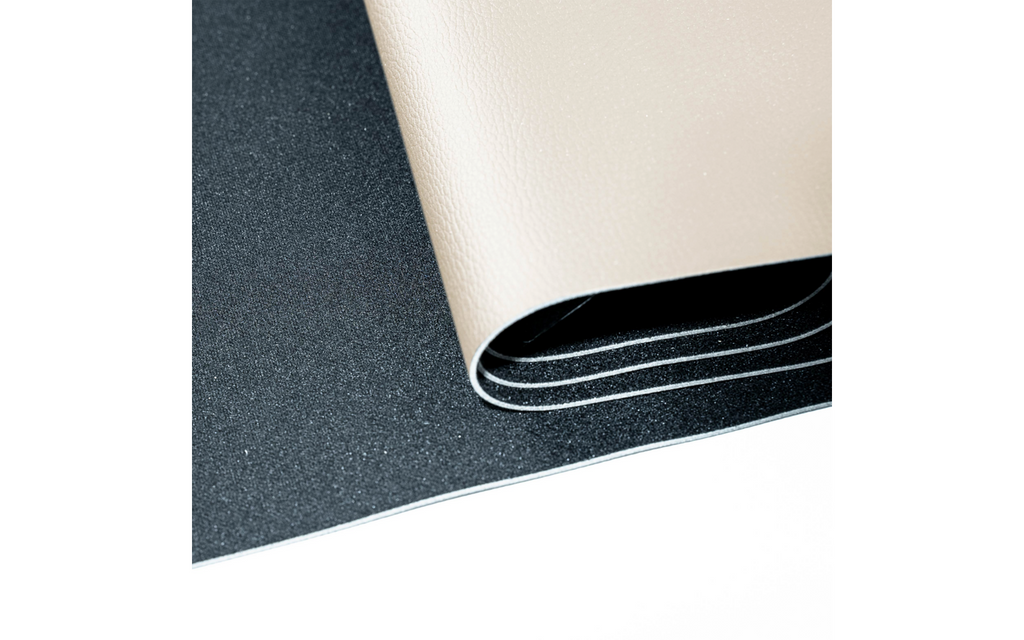 DIY metallmatte tilskjærbar 70 x 100 cm beige Silwy bakside med tekstil