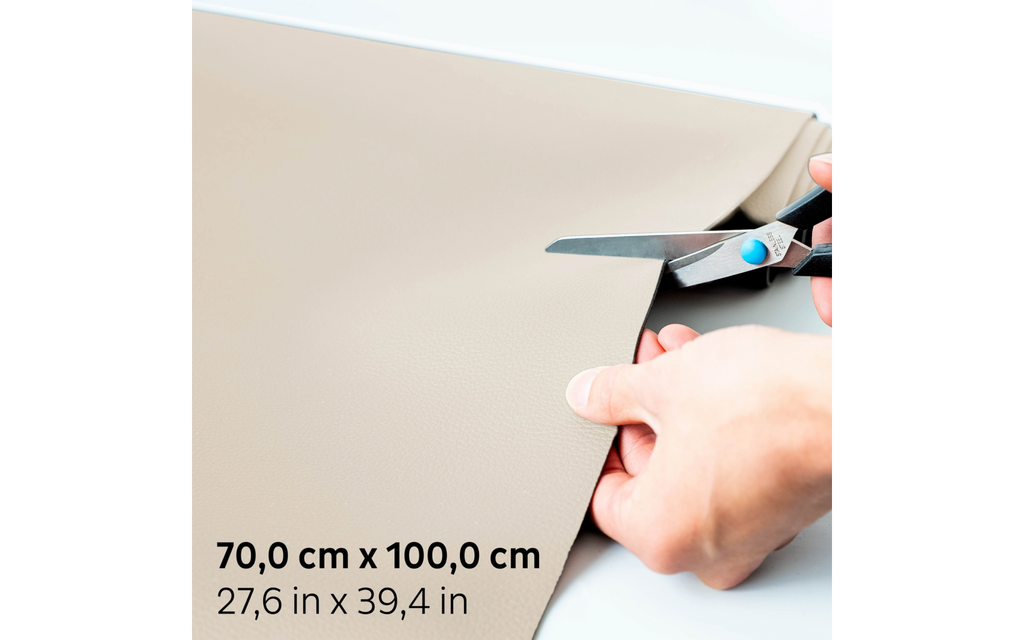 DIY metallmatte tilskjærbar 70 x 100 cm beige Silwy montert på bordplate