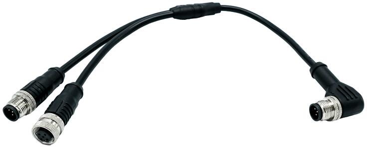 DNV-kabel Y-split vinkel hann til rett hunn 0,2 m - Super B fra forfra