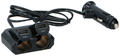 Dobbel 12/24V stikkontakt med 2x USB 2.4A svart - Dunlop forfra