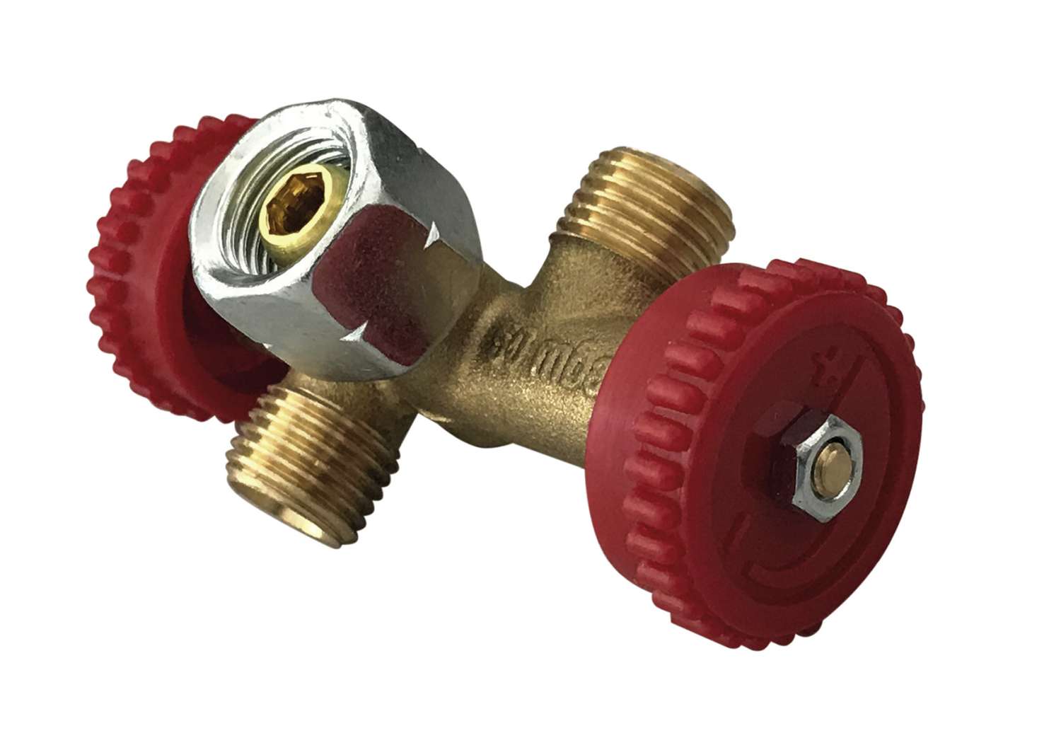 Dobbel avgreningsventil 50 mbar 1/4" for 2 apparater - Enders forfra
