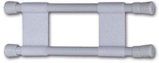 Dobbel klemmestang for kjøleskap 26-43 cm, hvit forfra