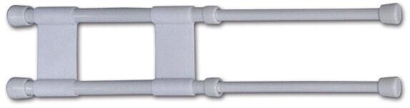Dobbel klemmestang for kjøleskap 26-43 cm, hvit bakside