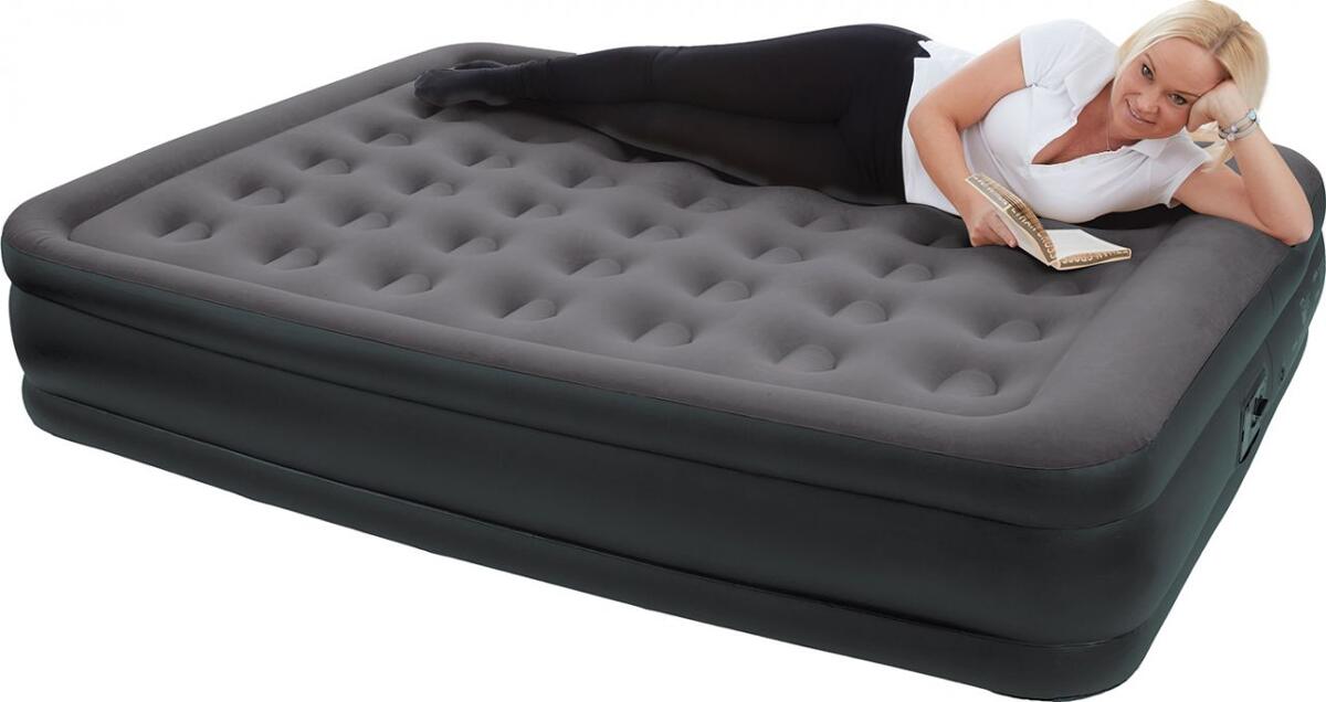 Dobbel luftmadrass med 230V pumpe 203x157 cm fra Happy People vist oppblåst