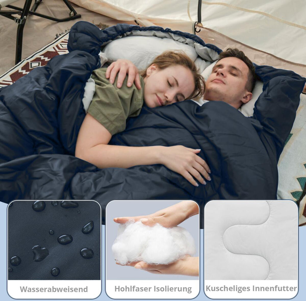 Dobbel teppepose Fallon Double 235x160 cm, komfort +5°C kompresjonspose