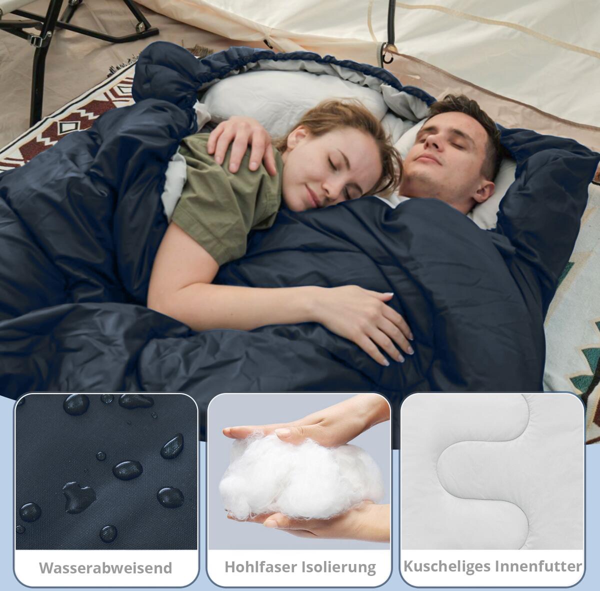 Dobbel teppepose Fallon Double 235x160 cm, komfort +5°C kompresjonspose