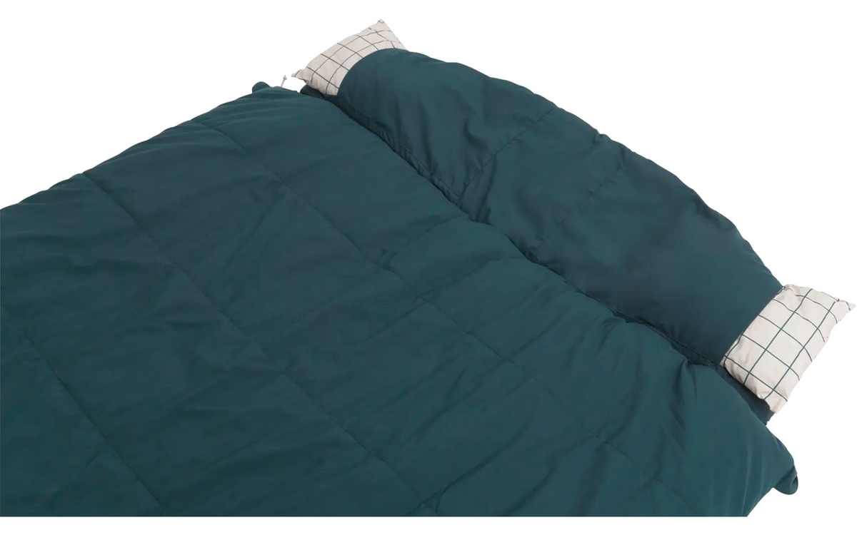 Nærbilde av bomullsfôr i Dobbel teppesovepose Camper Lux blå 235 x 150 cm 2 personer - Outwell