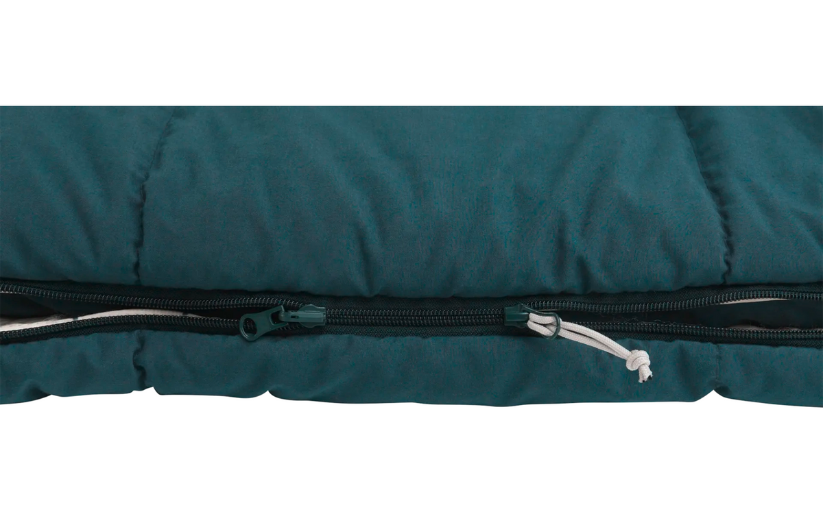 Dobbel teppesovepose Camper Lux blå 235 x 150 cm 2 personer - Outwell i bruk i teltet