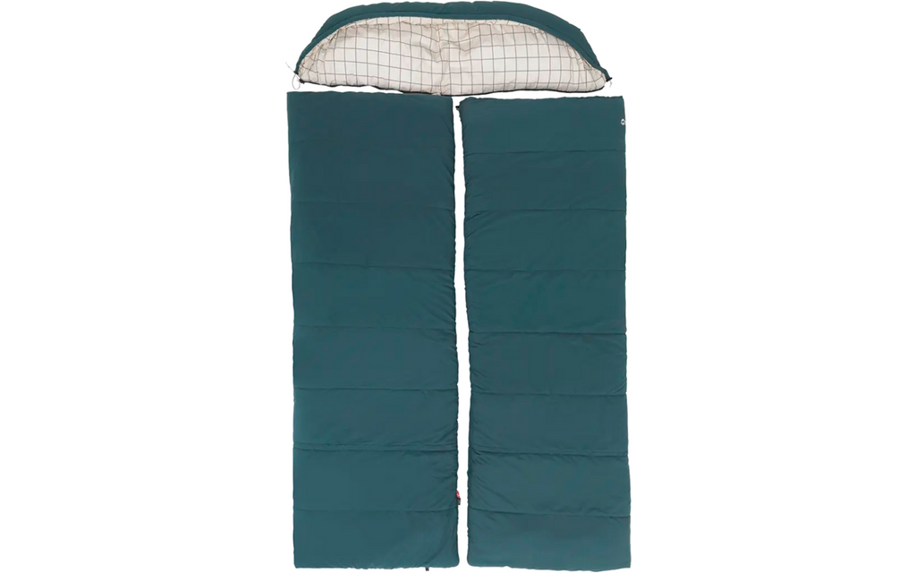 Dobbel teppesovepose Camper Lux blå 235 x 150 cm 2 personer - Outwell pakket i kompresjonspose