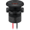 Dobbel USB-A/USB-C innbyggingslader 12/24 V hurtiglading 18 W Wentronic bakside