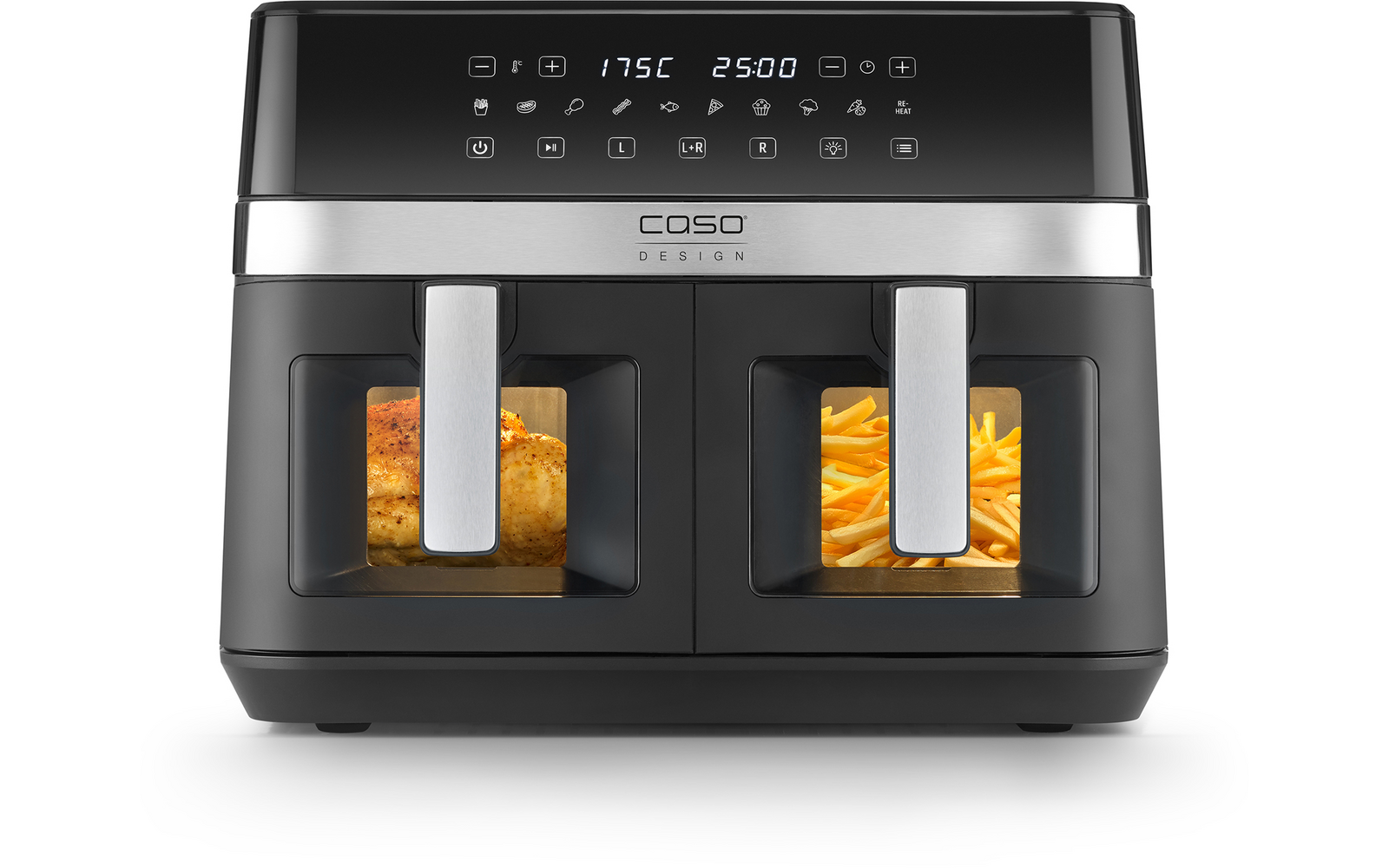 Dobbel varmluftfrityrkoker AirFry DuoChef 14 liter 2200 W detalj av kurver