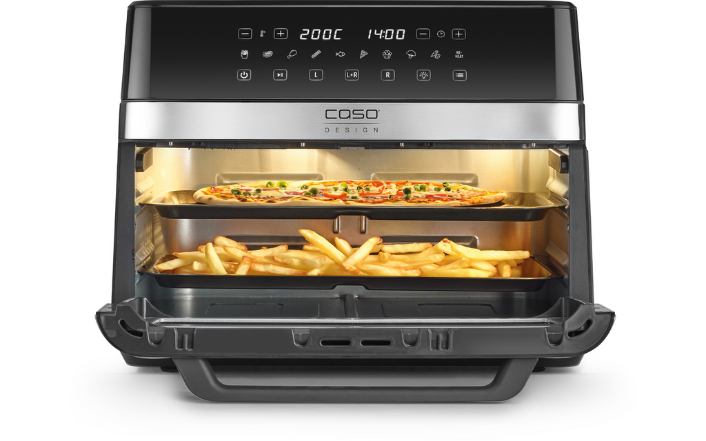 Dobbel varmluftfrityrkoker AirFry DuoChef 14 liter 2200 W med åpnet lokk