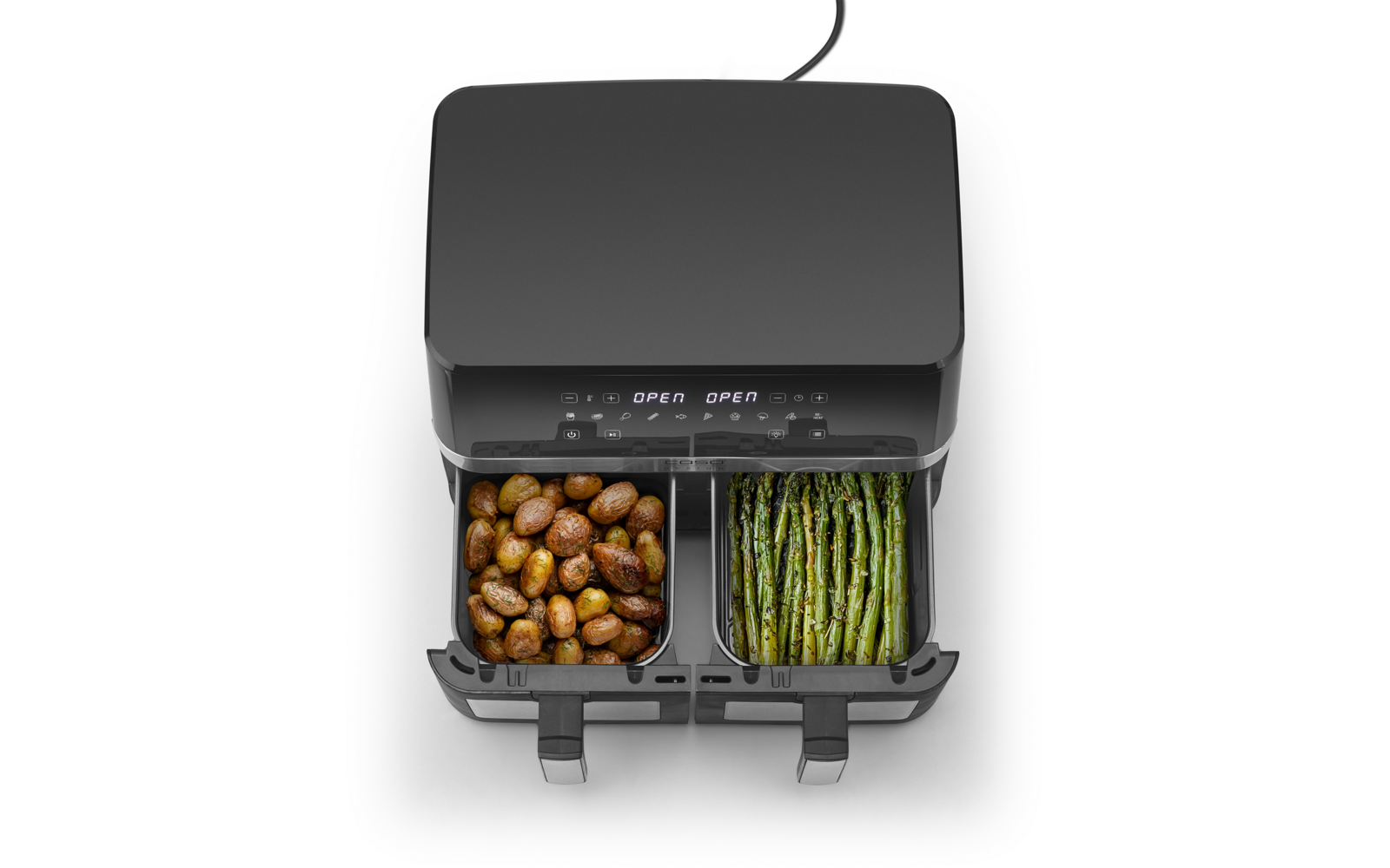 Dobbel varmluftfrityrkoker AirFry DuoChef 14 liter 2200 W med kurver og brett