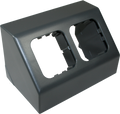Dobbel vinkelstikkontakt C-Line Opal charcoal gray ramme front