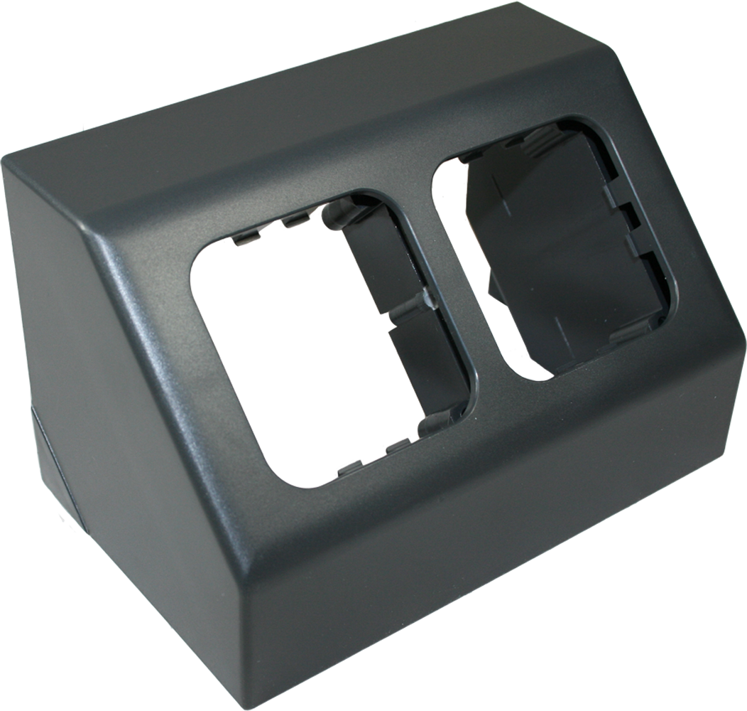 Dobbel vinkelstikkontakt C-Line Opal charcoal gray ramme front