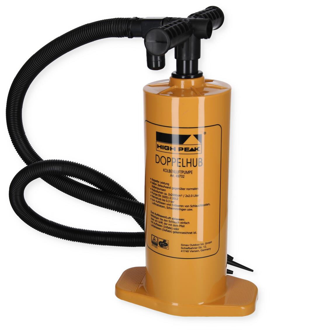 Dobbelslagspumpe gul/svart 2x2000 ccm detalj av adaptere