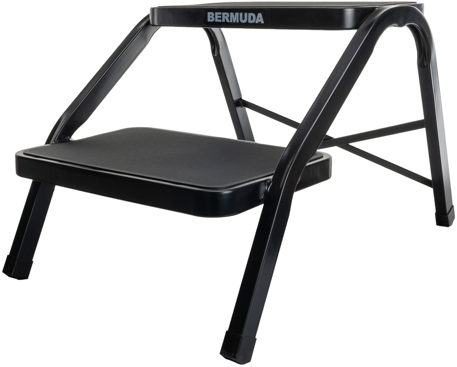 Dobbelt trinn Bermuda i stål 424x634x380 mm, svart, for camping