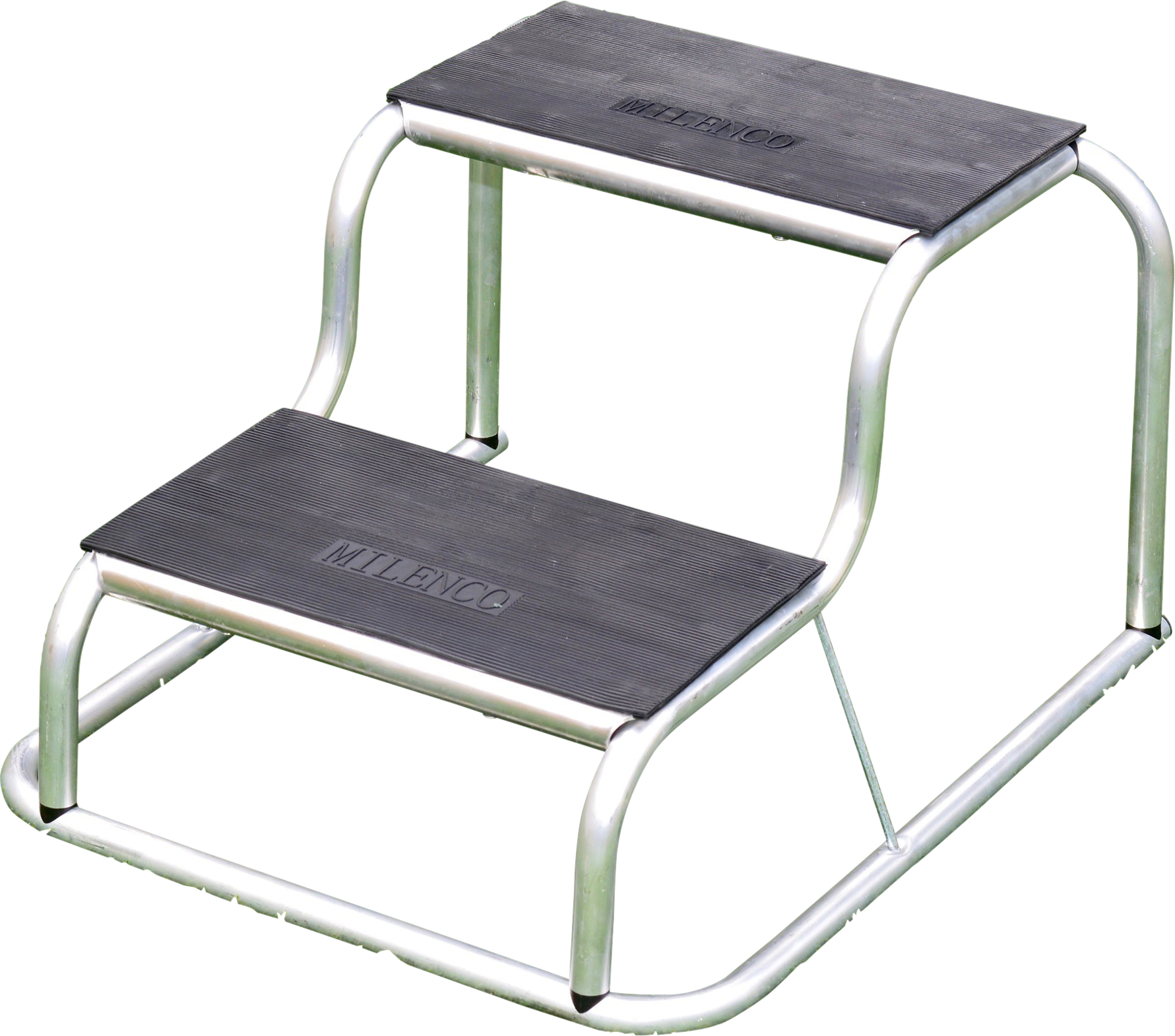 Dobbelt trinn Rubber Top i aluminium, 200 kg forfra