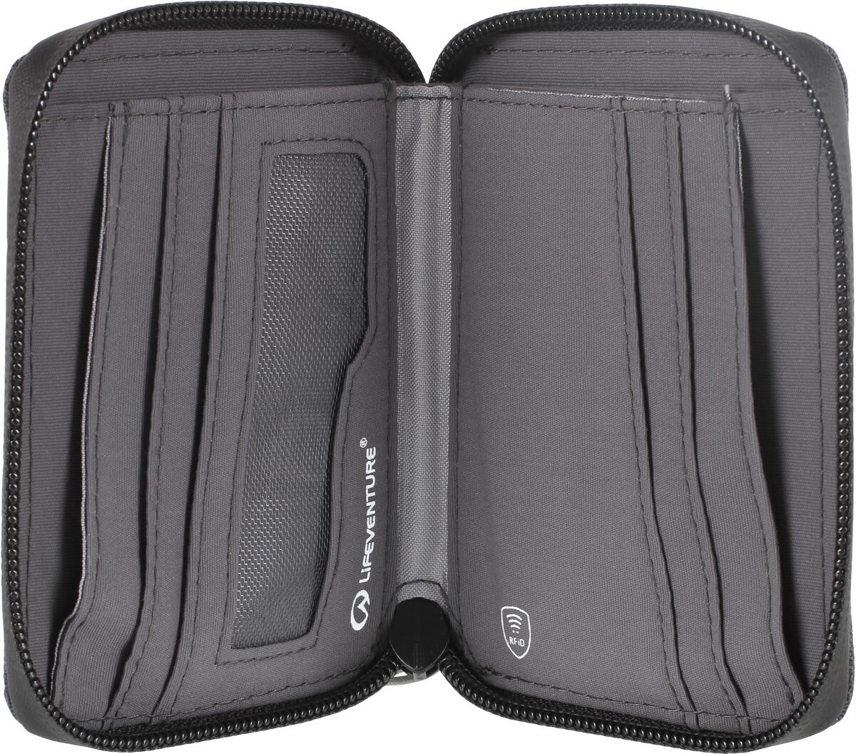 Dokumentmappe med RFID-beskyttelse 15x11 cm grå forfra
