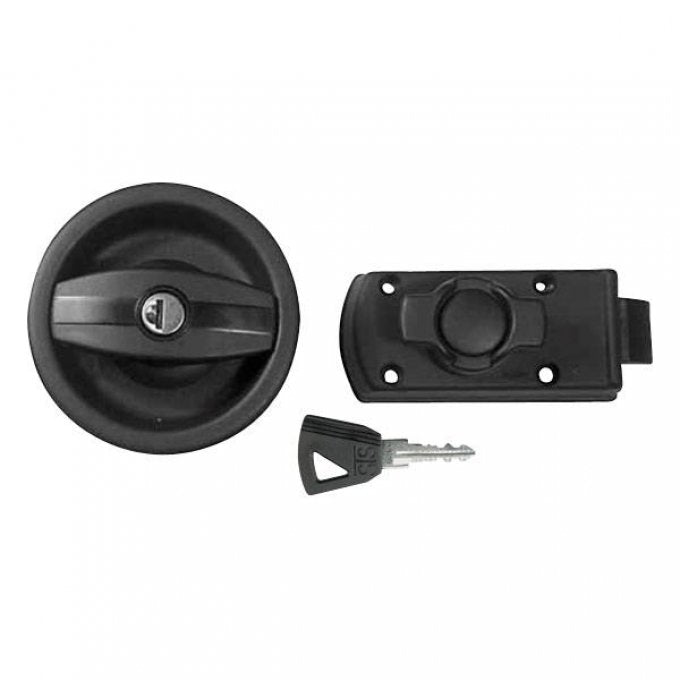 Dørlås campingvogn høyre, innfellingsdiameter 93 mm - STS forside