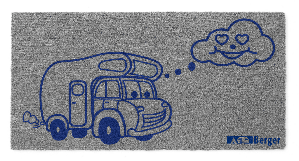 Dørmatte med camperdesign 50 x 25 cm polypropylen forfra