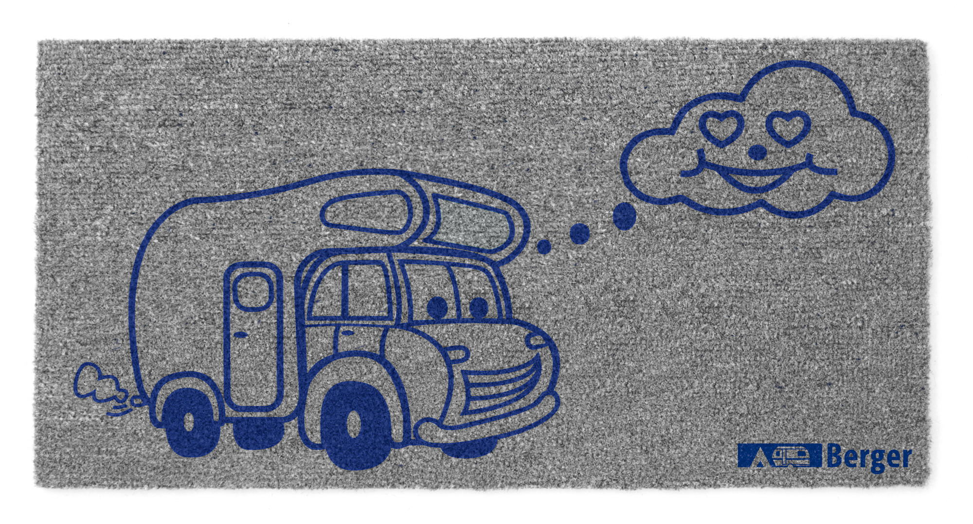 Dørmatte med camperdesign 50 x 25 cm polypropylen forfra