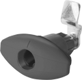 Dreiespenningslås Elipse med S-bøssing svart 78x42 mm - STS forfra