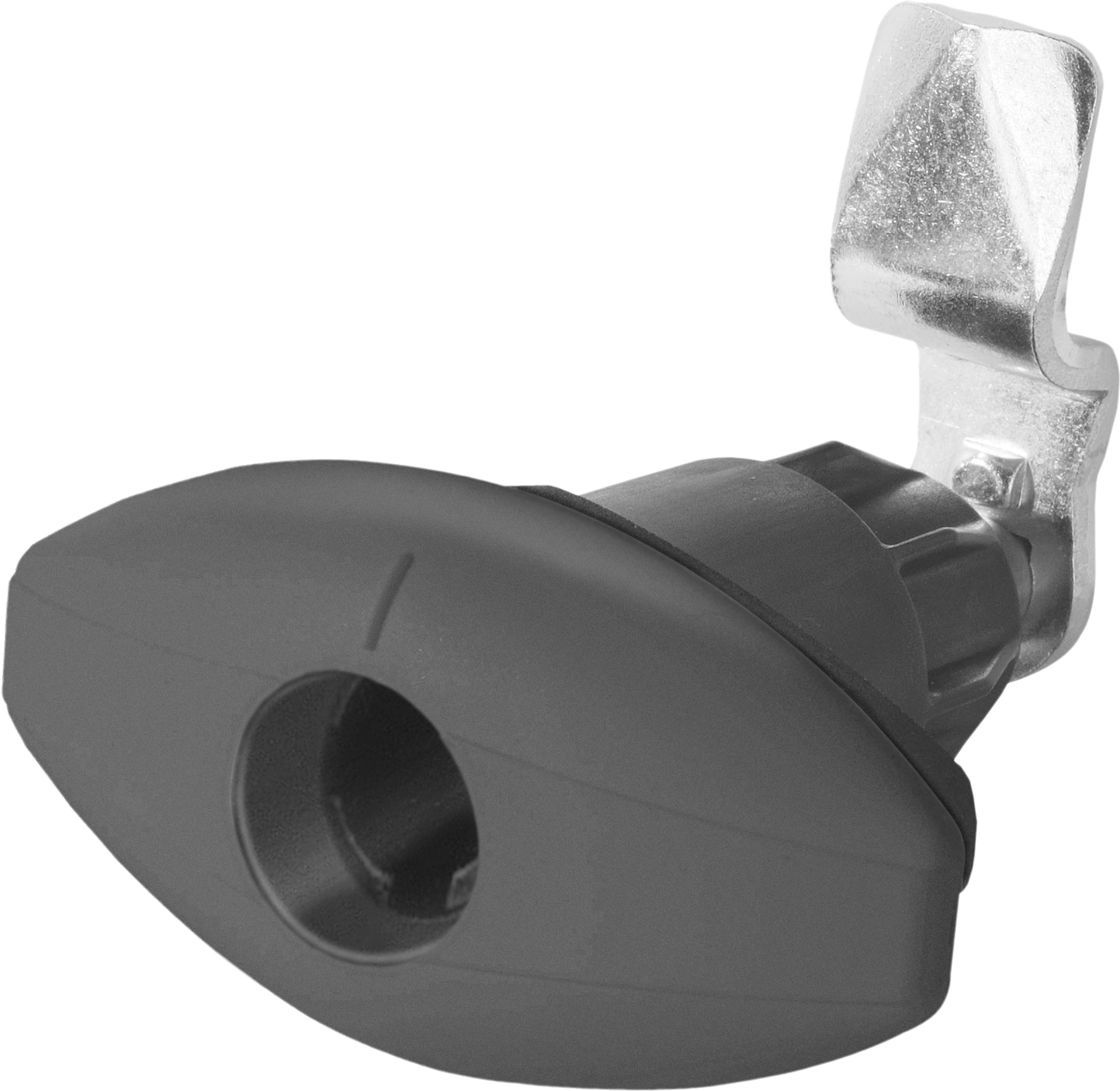 Bakside av Dreiespennlås Ellipse liten 78x42 mm svart - STS