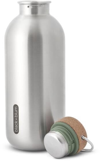 Drikkeflaske i rustfritt stål 600 ml med korklokk black+blum forfra