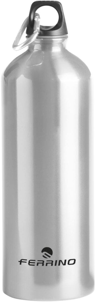 Drikkeflaske aluminium 1000 ml med neoprentrekk og skulderrem - Ferrino forfra