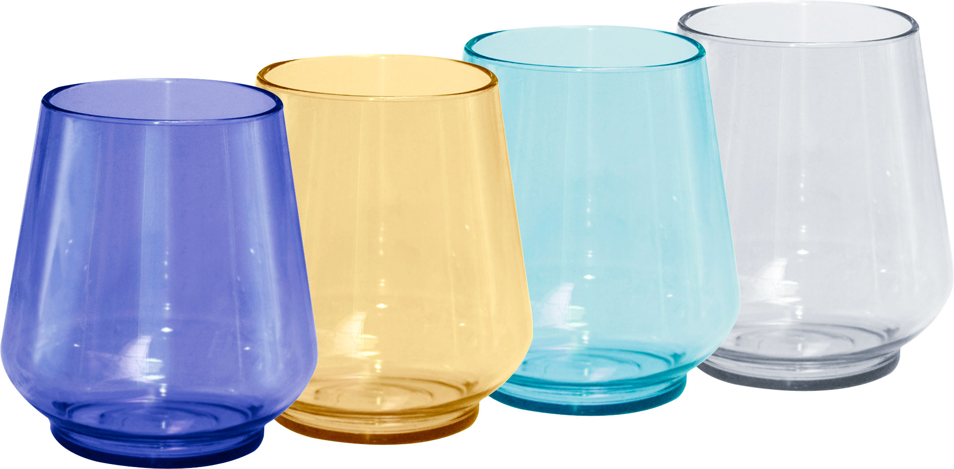 Drikkeglass 350 ml Tritan 4-pakning for camping og bobil sett forfra