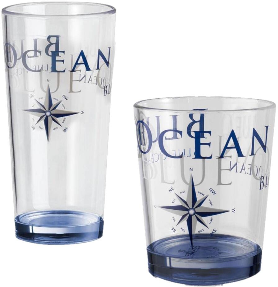 Drikkeglass Blue Ocean stablbare med antiskli SAN sett