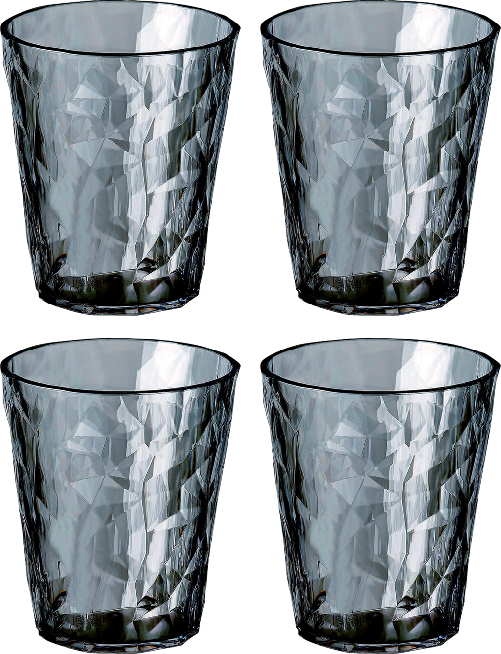 Drikkeglass CLUB No. 1 4-pk 250 ml transparent grey forfra