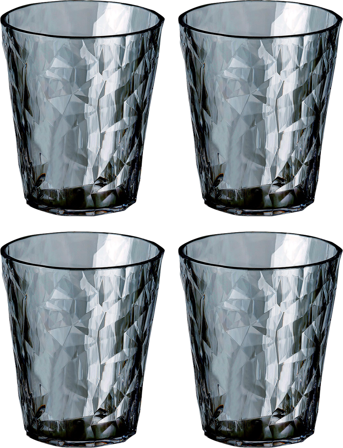 Drikkeglass CLUB No. 1 4-pk 250 ml transparent grey forfra