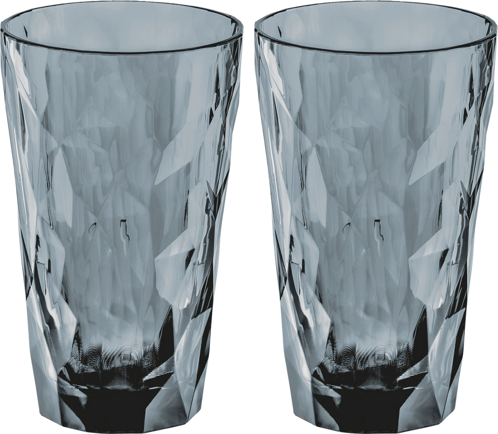 Drikkeglass CLUB No. 6 2-pk 300 ml transparent grey forfra