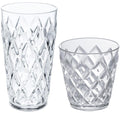 Drikkeglass Crystal i plast med diamantslip-design Koziol forfra