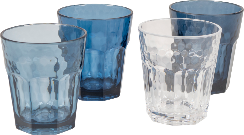 Drikkeglass Mix&Match 200 ml 4-pk BPA-fri blå forfra