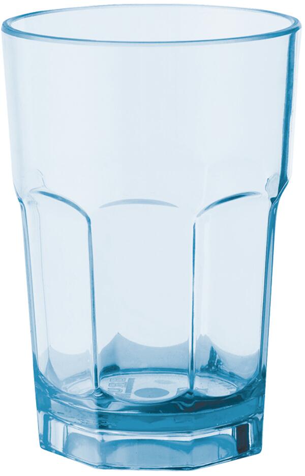 Drikkeglass Octoglass Color 280 ml SAN blå antiskli sett forfra