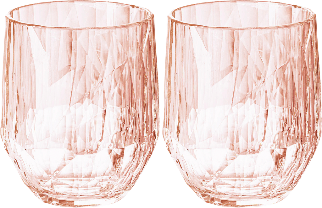 Drikkeglass sett 2 stk Club No. 24 Superglas 300 ml rose quartz forfra
