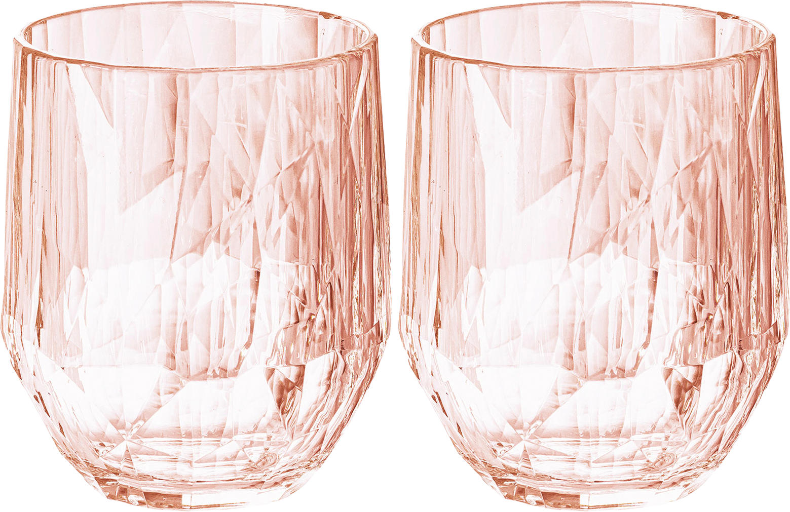 Drikkeglass sett 2 stk Club No. 24 Superglas 300 ml rose quartz forfra