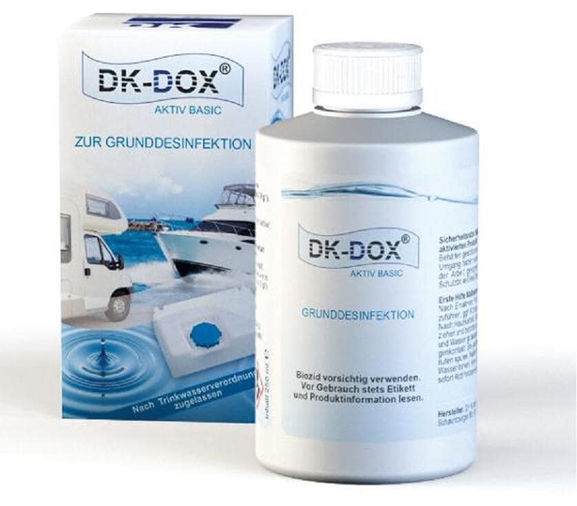 Drikkevanndesinfeksjon Aktiv BASIC 250ml for bobil og campingvogn fra DK-DOX